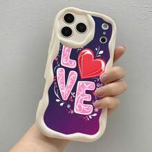 1PC Phone Case ,  Love Heart Floral Design Pattern , Stylish Phone Case, Phone Decoration, All-around Lens Protection, Creative Small Gift, Funny Gift for Boys and Girls - Blanco - Ver 4