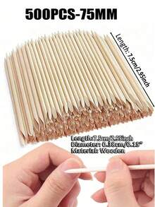 500/300/200/100/50/20 Pcs 114mm/4.49″ Orange Wood Stick For Cuticle Pusher & Nail Cleaning, Suitable For Nail Salons & Diy Nail Art.