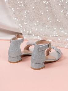 Children's Fashion Casual Sandals, High Heels, Princess Shoes, Dance Party Shoes, Shiny & Comfortable Summer Sandals - Silver - View 3