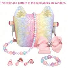 Girls Toy Wallet, Kids Wallet, Includes Pretend Cosmetics, Princess Toy Set, Contains Handbag, Phone, Watch, Scarf, Children's Toy Wallet, Birthday Gift, Suitable For Girls Aged 3, 4, 5, 6 And Above - Multicolor - View 11