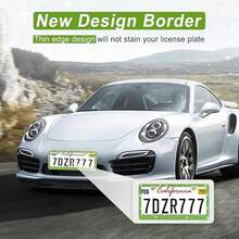 [Free Shipping]Bling License Plate Frame For Women, 1Pack Rhinestone Handcrafted Crystal Premium Stainless Steel, Stainless Steel Car Decorative Accessories With Diamond Sparkle Glitter Caps (Green),1pc,Green - Green - 查看 5
