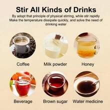 自动搅拌杯，磁吸式咖啡杯，带LED温度显示，可充电自搅拌杯，带盖，适合在办公室混合咖啡和牛奶 - 彩色 - 查看 7