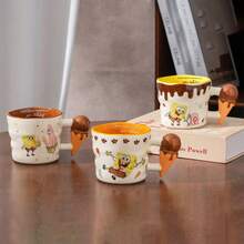 SPONGEBOB 海绵宝宝马克杯 - 新款创意水杯 高颜值 - 办公室咖啡杯 - 陶瓷杯 - 生日礼物 - 彩色 - 查看 2