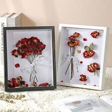 1 khung hoa khô, khung gỗ rỗng 3D tự làm, giá đỡ trưng bày khung mở 3D, quà tặng ngày Valentine, trang trí đám cưới, trang trí nhà cửa, trang trí mùa thu, trang trí phòng, trang trí ngày lễ, trang trí bốn mùa. - Nhiều màu - Xem 5