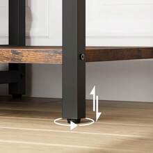 Banco de zapatos para árbol de salón, 5 en 1 para entrada, 8 ganchos resistentes, banco de entrada industrial con cajón de almacenamiento, perchero para departamento, recámara, café - Marrón - Ver 3