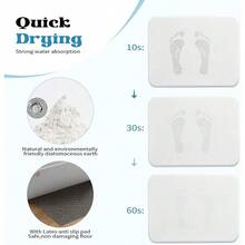 Diatomite Stone Bath Mat Absorbent Drying Bathstone Bathmat Rugs Non-Slip Mat - 白色 - 查看 7