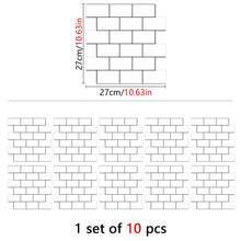 10/20pcs Decorative Wall Stickers, Subway Tile Stickers, Suitable For Kitchen And Bathroom, Self-Adhesive Removable PVC Tile Stickers, Waterproof Home Decor, Smooth Surface, Striped Pattern, Rectangular Wall Covering - Multicolor - View 13