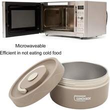 PZW Fiambrera para Estudiantes Inoxidable 304 Recipiente Portátil para Almuerzo 440ml Sellada Crisper Caja de Almuerzo Tapa a Prueba de Fugas Trabajo Escuela Salidas2537 - Estilodehornodemicroondascafoscuro - Ver 9