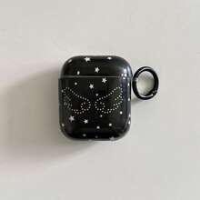 独特的复古星形天使翅膀耳机保护套，带挂钩，兼容 2/3/Pro，创意设计保护套，兼容 Apple 4 - 黑色 - 查看 7