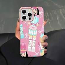 Funda de teléfono con espejo y diseño de Cascanueces. También funciona como espejo y es compatible con  17,  16 Pro Max,  15 Pro Max,  13 y  12. Fabricada en TPU resistente, garantiza una excelente protección contra golpes y caídas. Un regalo encantador para familiares, amigos, celebraciones navideñas, parejas y ocasiones especiales como Navidad, citas o cumpleaños. - Rosa - Ver 2