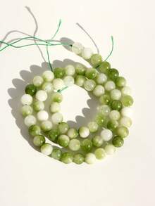38cm Green Lustre Natural Angel Stone Loose Beads For Jewellery Making-4mm/6mm/8mm/10mm Natural Stone Smooth Round Beads Suitable For DIY Necklaces, Bracelets And Other Jewellery. Spacer Beads For Jewellery Making - Multicolor - View 17