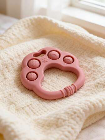 1pc Silicone Cartoon Dog Paw Teether Toy, Pacifier Teether, Silicone Educational Teething Toy - Perfect Sensory Chewing Toy For 6-12 Months Babies