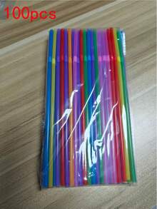 100/200/300pcs Flexible Straws, Multi-Purpose Durable Straw Set (Suitable For Outdoor Dining Activities)
