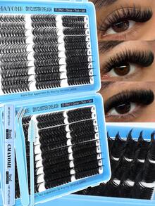 600/616/584pcs False Eyelashes Set, D-Curl Voluminous, Eyelash Extension Kit, 6-In-1 Mixed Style DIY Individual Lashes Set With Lash Glue, Sealant, Tweezers, Brush, Suitable For Eyelash Extension DIY, Beginner Friendly - Multicolor - View 5