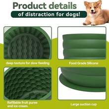 慢食狗碗，防焦虑舔食垫，益智喂食器，防滑防呛慢食碗，适用于小型、中型和大型犬，硅胶材质