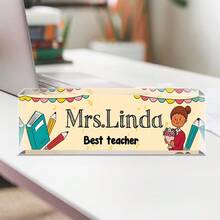 Customized Teacher Pencil Sign41styles, Teacher Gifts, Teacher Appreciation Gift, Teacher Desk Name Plate, Personalized Gift For Teacher, Teacher Name Sign,[Custom Acrylic Desk Nameplate] High Gloss Custom Acrylic Desk Nameplate - Multicolor - View 42
