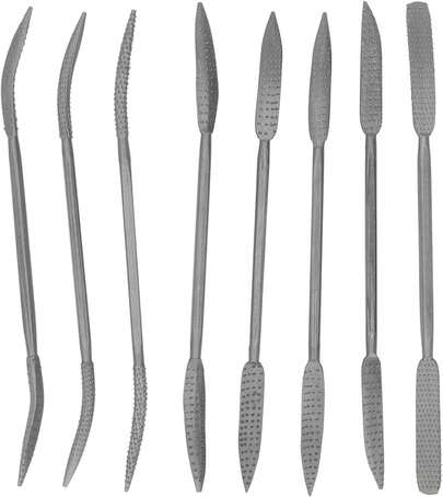 8 Piezas Lima de Escofina Doble Punta 8 Pulgadas para Tallar Madera, Juego de Limas para Madera de Acero Aleado, Herramientas Manuales para Carpintería, Pulido y Grabado Detallado