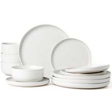 Richmount 12 Pieces Dinnerware Sets, Dishes Set For 4, Plates And Bowls Set, Perfect For Your Friend For Housewarming, Thanksgiving, Christmas - White - View 2