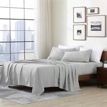 Home Basics Ultra Soft Brushed 3 Piece Microfiber 90GSM Sheet Set - Hypoallergenic Soild Sheet Set Twin Gray(California King Gris claro) - Multicolor - Ver 1