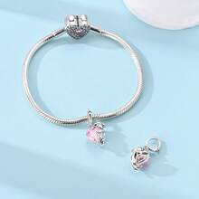 925 Sterling Silver Cute Puppy Holding Heart Pendant Charm Pendant Fit Original Bracelet Necklace DIY Charms Fine Jewellery Friend Birthday Gifts