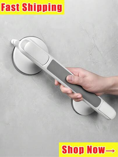 No Drill Bathroom Grab Bar, Anti-Slip Bathtub Handle, High Strength Plastic Material, Suitable For Bathroom, Kitchen, Living Room - Prevent Elderly Falls, Easy Installation On Tile, Glass, Hard Plastic Surfaces - For Elderly And Disabled, Bathroom Safety Handrail, Provide Support For Seniors, Stylish Design