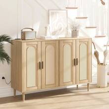 Cómoda de 3 cajones para dormitorio, armario, cómoda de dormitorio moderna con asas doradas, cajón de madera en el pecho, mesita de noche negra con cajones de almacenamiento - Albaricoque - Ver 1