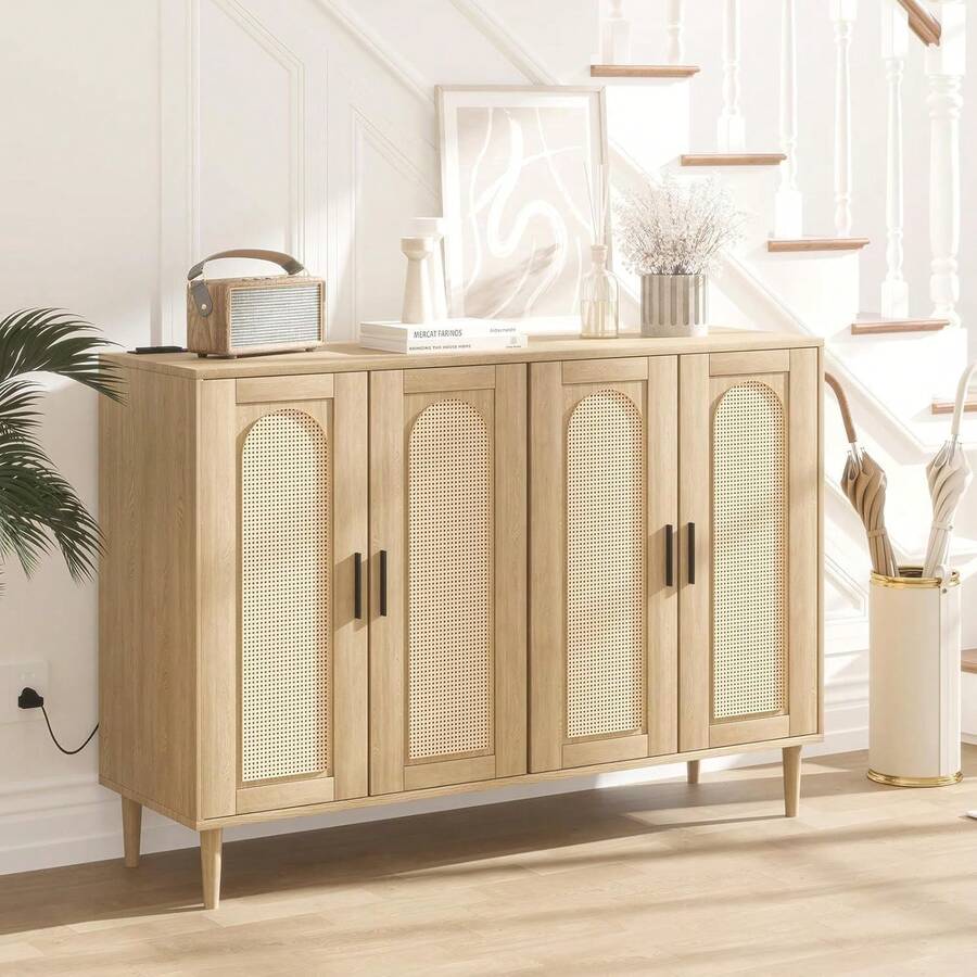 Cómoda de 3 cajones para dormitorio, armario, cómoda de dormitorio moderna con asas doradas, cajón de madera en el pecho, mesita de noche negra con cajones de almacenamiento - Albaricoque - Ver 1