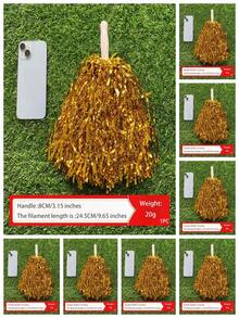 4pcs Cheerleading Pom Poms, Metal Colorful Streamers, Suitable For Sports Team Performance, Outdoor Square Dance, Dance Show, Cheering Exercises