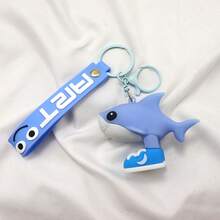 1pc New Italian Brainrot Animals Tralalero Tralala Keychains For Accessories Funny Sigma Skibidi Rizz Cat Silly Meme Keyrings Fans Friends Gifts(The Color Of The Circular Ring Of This Key Is Random)