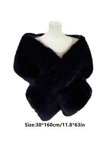 1件装女士多功能人造毛皮披肩，适合秋冬季节、婚礼礼服、围巾