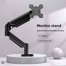 Desktop Monitor Stand, Adjustable 360 ° Rotating Stand, Portable Monitor Suitable For Adjustable Long Arm Foldable Stand, Computer Screen Cantilever, Desktop Support Lifting Arm, Gas Spring Rotary Robotic Arm, Desktop Stand With Storage Shelf For Home And Office