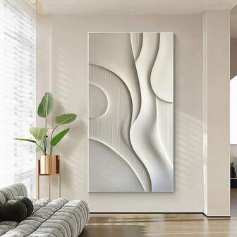 1 pieza Póster de lienzo de arte de línea minimalista nórdica moderna, impresión de arte de pared grande, decoración estética realista para sala de estar, dormitorio, obra de arte sin marco, regalo decorativo sin marco 50x100cm/19.68x39.37 pulgadas