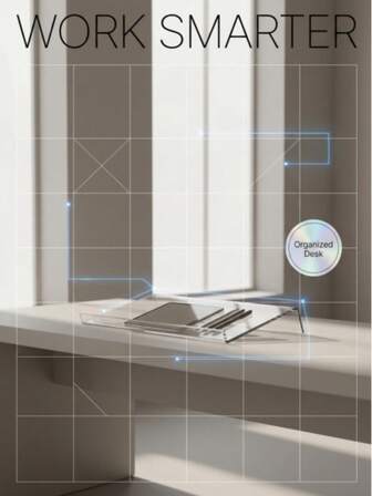 亚克力键盘支架（耐用塑料+金属框架） - 桌面升降设计，无需充电，节省空间，适用于键盘/游戏电脑，支撑并收纳键盘，适用于现代办公/日常使用