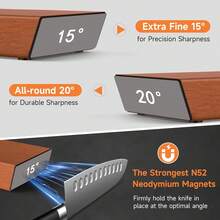 Rolling Knife Sharpener Kit - For Straight Edge Knife Sharpener Set With 15°/20° Professional Rolling Knife Sharpening Tool With Diamond And Corundum Discs,Suitable For Kitchen Knives,Chef's Knives,Kitchen Accessories - 棕色 - 查看 4