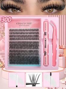 240pcs Single Cluster False Eyelashes, D-Curl 10D/20D/30D Mixed, 10-20mm DIY Lashes, Natural & Fluffy, Ultra Soft & Lightweight, Reusable Individual Cluster Eyelash Extension Kit, Suitable For Travel, Daily Wear, Date, Party, Holiday, Great Christmas Gift - Pink - View 4