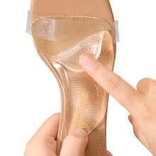 2pcs Self-Adhesive Silicone Forefoot Pads, Semi-Inserted, Anti-Slip Cushions Suitable For Sandals, High Heels And Various Shoes - Clear - View 4