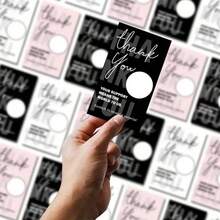 50pcs Scratch-Off Gift Card Vouchers, Blank Thank You Cards, Paper Material, No Electricity Required, Includes 60pcs Scratch-Off Stickers, Suitable For Small Businesses, Restaurants, Spas, Salons, Christmas, Birthdays, Holidays, Weddings, General Celebrations, Ages 14+ - Multicolor - View 5