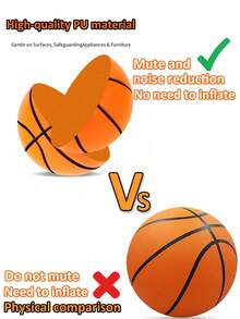 静音篮球，泡沫篮球，室内训练静音球，静音泡沫室内训练球，适用于各种室内活动，感恩节、圣诞节和万圣节礼物 - 彩色 - 查看 5