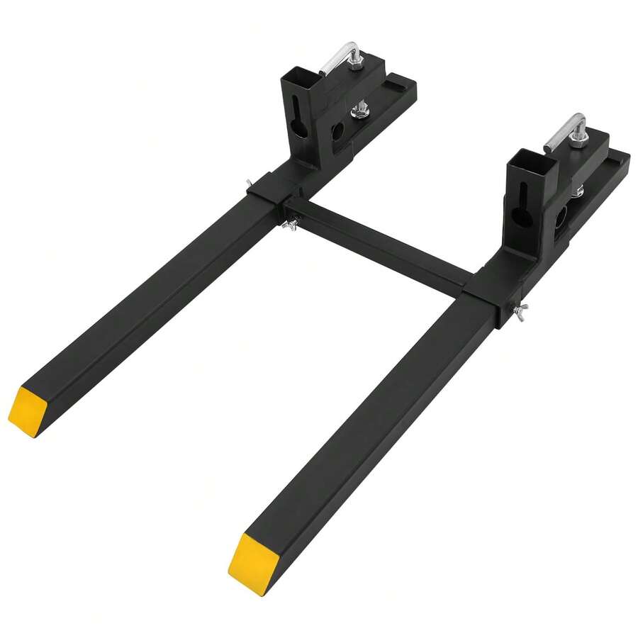 Accesorio de Horquillas para Palés de 43 Pulgadas con Barra Estabilizadora Ajustable, para Tractor y Skid Steer - Negro - Ver 1