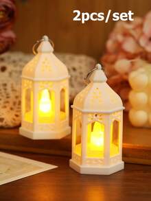 1/2/4/10pcs Mini Vintage Lantern Shaped Decorative Lights, Battery Powered, Indoor Tabletop Decor Night Light, Mini Lantern Lights, Suitable For Holidays, Parties, Religious Occasions, Home Decor, Christmas Tree Decor, Bedroom Decor - Yellow - View 23