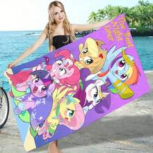 1pc My Little Pony Officially Licensed Super Absorbent Microfiber Beach Towel - Modern Cartoon Design, Soft Quick-Dry Knit Fabric, Lightweight Anti-Sand, Ideal For Camping And Outdoor Activities, Essential For Summer Beach - Pink - View 5