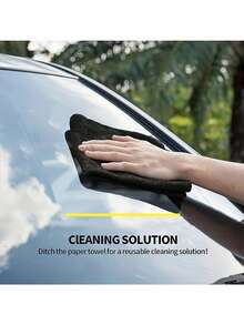 20pcs/Set Microfiber Kitchen Towels, Black And Light Gray Cleaning Cloths, Highly Absorbent, Soft, Stain Removal, Suitable For Cleaning Glass, Cooking Surfaces, Pots, Faucets, Range Hoods, Cars, Kitchen, Bathroom, Home Supplies - Multicolor - View 8