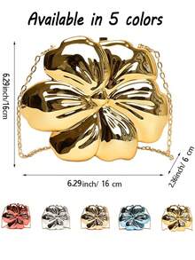 5PCS Women Cute Floral Clutch Purse Lovely Acrylic Evening Bag Fashion Circle Crossbody Bag For Shopping Sea Beach,Floral Evening Bag, Women's Clutch, 2025 New Arrival, Chain Shoulder Bag, Stylish And Sweet Wedding Party Bag - 彩色 - 查看 4