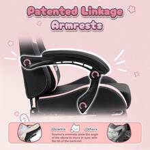 Dowinx Gaming Chair Cute With Cat Ears And Massage Lumbar Support Ergonomic Computer Chair For Girl With Footrest And Headrest Comfortable Reclining Game Chair 290lbs For Adult Teen Black - Black - View 6