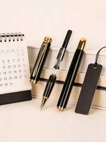 1pc Women's Premium Luxury Fountain Pen, Gift Set, Black Ink High-End Reusable Pen, Professional Elegant Pen, Cool Stylish Designer Fountain Pen, Calligraphy Practice Pen, Fine Tip, Medium Tip, Broad Tip - Multicolor - View 4