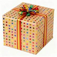 1 Rolo de Papel Kraft com Padrão de Estrelas Coloridas - 43 cm x 300 cm, Adequado para Aniversário, Feriado, Aniversário e Ocasiões de Festa, Papel de Embrulho de Presente | Design de Estrelas Vibrante | Papel de Embrulho Durável, Suprimentos de Embrulho de Presente - Multicolorido - Visão 5