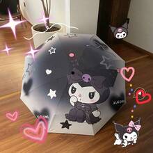 1pc Sanrio Hello Kitty Kulomi Umbrella, Cute Gray All-Weather Sun & Rain Umbrella, Automatic Open/Close, Ideal Gift - Multicolor - View 5