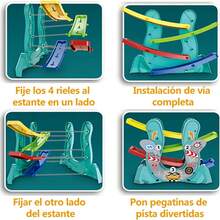 Pistas de Carros Rampas para Niños, Juguetes de Coches de Pista, Juguetes para Niños de 3 4 5 6 7 Años, Regalo de Navidad de Cumpleaños para Niño y Niña - Azul - Ver 3