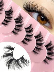 7对半眼假睫毛，自然柔软，日常约会眼角假睫毛，化妆眼部假睫毛，条状假睫毛，假睫毛，假睫毛 - 半眼睫毛 - 查看 2