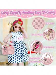 Girls Toy Wallet, Kids Wallet, Includes Pretend Cosmetics, Princess Toy Set, Contains Handbag, Phone, Watch, Scarf, Children's Toy Wallet, Birthday Gift, Suitable For Girls Aged 3, 4, 5, 6 And Above - Multicolor - View 4